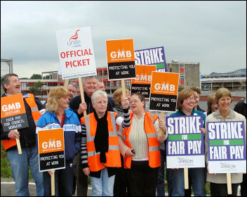 Scotland council workers strike, photo International Socialists