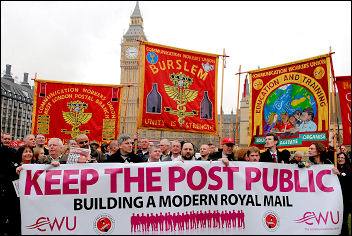 Communication Workers Union lobby of parliament Feb 09, photo Paul Mattsson