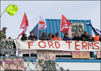 Workers occupied Visteon Enfield, photo Paul Mattsson
