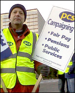 Dave Warren, PCS rep Swansea DVLA, takes part in the PCS National day of protest on 30 November 2012: 'Don't rip up our rights' , photo by R Job
