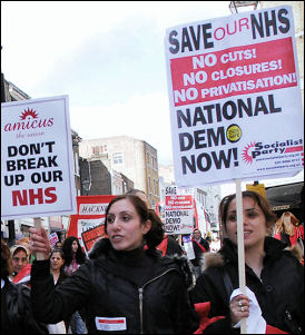 NHS demonstration March 3rd 2007, photo Paul Mattsson