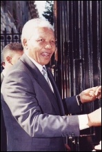 Nelson Mandela at Downing Street in 1996, photo Brent Moore