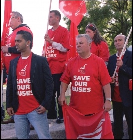 Unite rally against cuts to London buses, photo Paul Mattsson