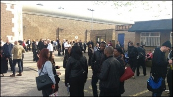 Walk-out at Wormwood Scrubs on 6 May