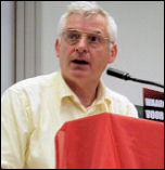 Joe Higgins MEP, Socialist Party Ireland, speaking at the European CWI school, photo Bob Severn
