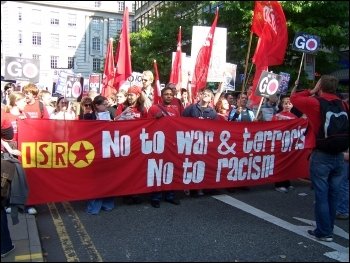 Young people protest against war and terrorism, photo Manchester Socialist Party