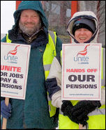 Fujitsu workers, members of Unite, on strike in Stevenage, photo by Guy Smallwood