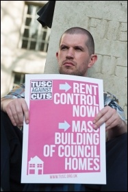 Protesting against the effects of the housing crisis, photo Paul Mattsson