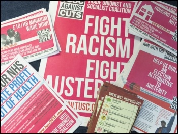 TUSC leaflets, photo Socialist Party