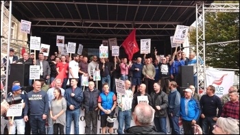 Birmingham striking bin workers and supporters rally, 17.9.17, photo Dave Nellist