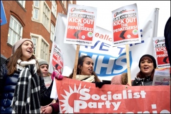 Marching to save the NHS in London, 3.2.18, photo Mary Finch