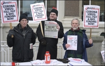 Socialist Party stall in Carlisle, March 2020