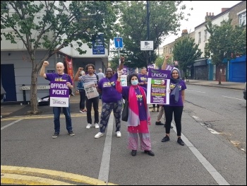 Tower Hamlets council workers strike August 2020, photo Isai Priya