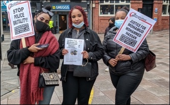 Protesting in Cardiff  following the death of Mohamud Mohammed Hassan, photo by Cardiff SP