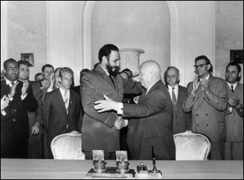 Premiers Nikita Khrushchev of the Soviet Union and Fidel Castro of Cuba, photo 
