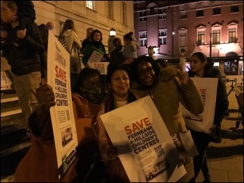 Protesters outside Hackney council. Photo: Hackney and Islington SP