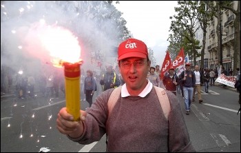 Workers and youth protest in Paris, France in May 2003 , photo Paul Mattsson