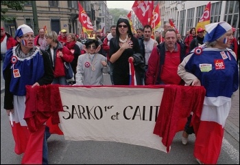 French workers demonstrate in Brussels for the European day of action, 29 September 2010, photo by Paul Mattsson
