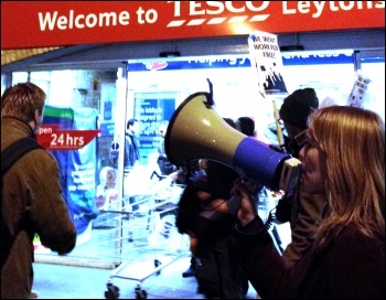 For Real Jobs not Workfare - Youth Fight for Jobs protest outside Tesco, photo by Suzanne Beishon